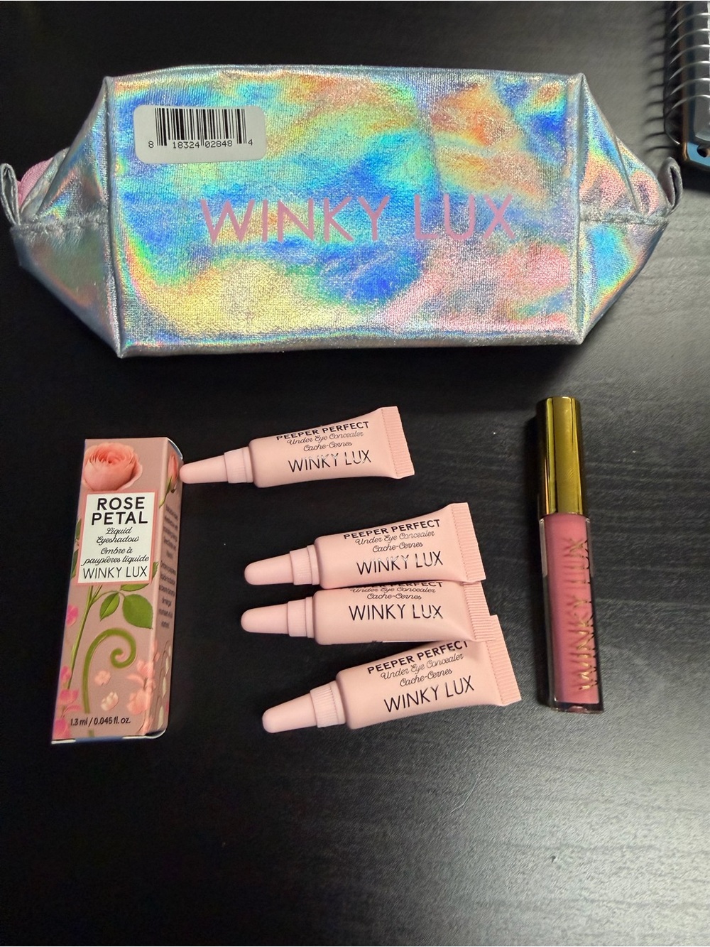 WINKY LUX Pink Rose Petal Lip Kit with Gloss Tube and Pink Serums
